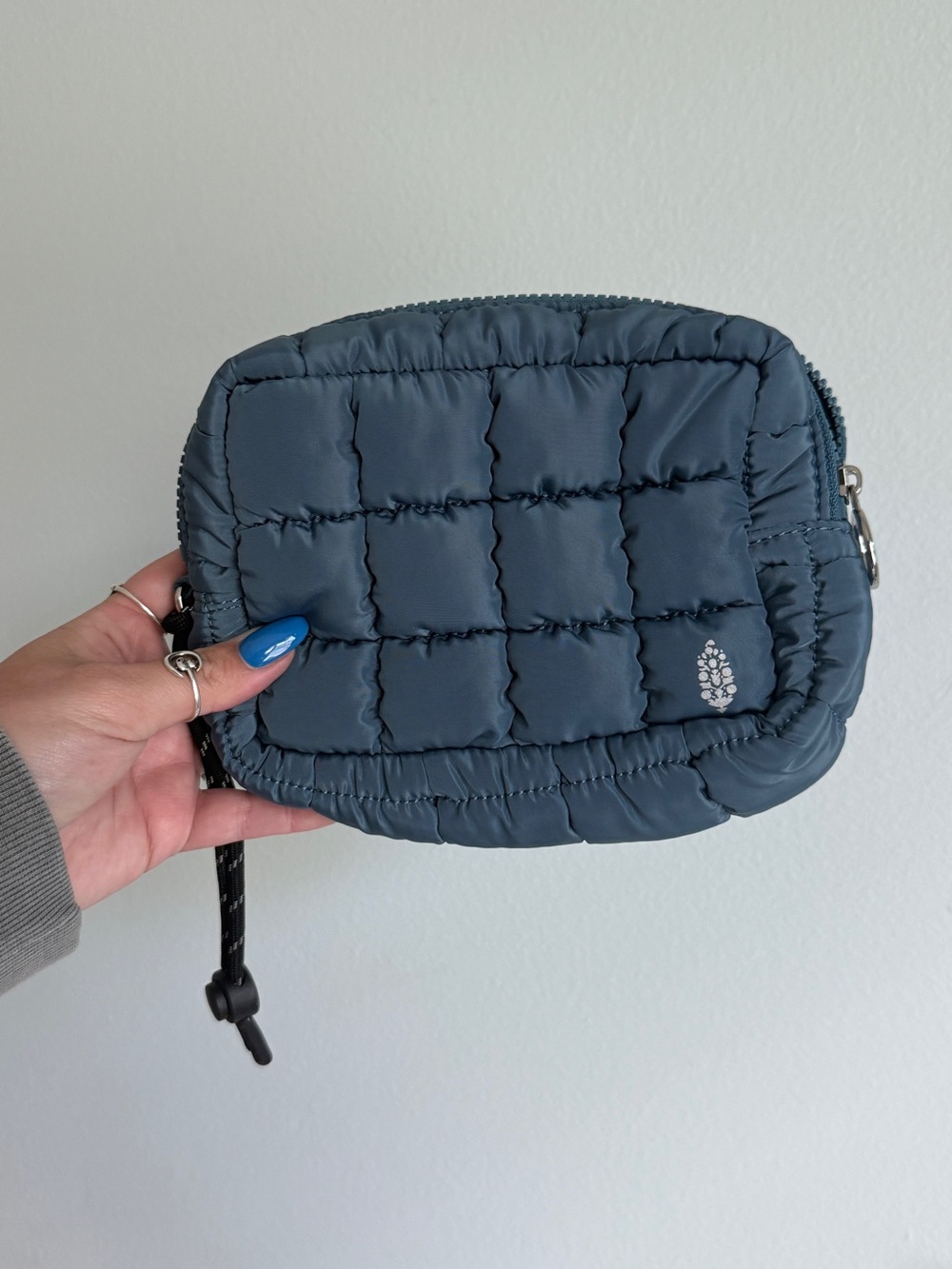Free People Quilted Pouch in Slate Blue